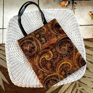 Chico’s paisley tapestry tote bag
